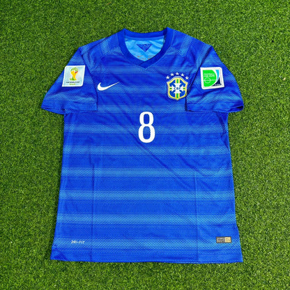 Paulinho 8- Brazil 2014 World Cup Retro Blue Jersey Trikot