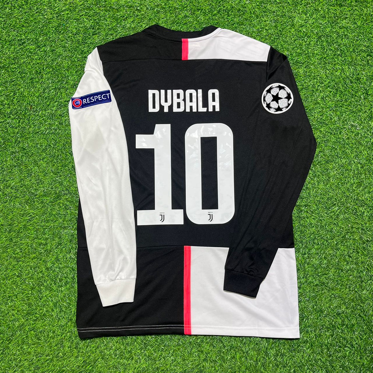 Paulo Dybala 10- Juventus Langarm 2019 2020 Retro Weiß Schwarz Trikot Maglia