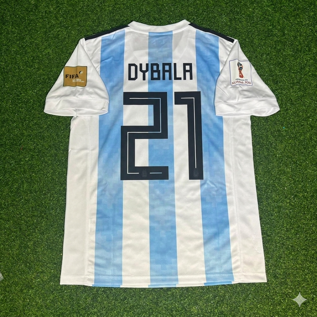 Paulo Dybala Nr. 21 Argentinien 2018 WM-Heim-Retro-Trikot