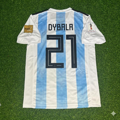 Paulo Dybala Nr. 21 Argentinien 2018 WM-Heim-Retro-Trikot