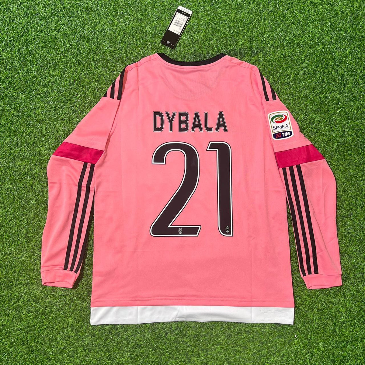 Maillot rétro rose à manches longues Paulo Dybala Juventus 2015-2016