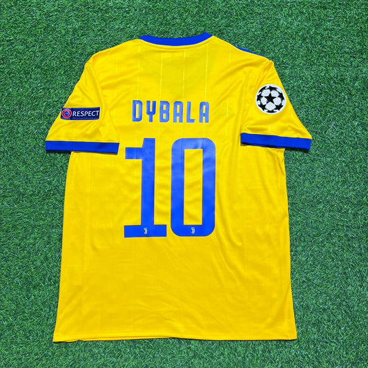 Paulo Dybala Juventus 2017-2018 Gelbes Retro Fußballtrikot