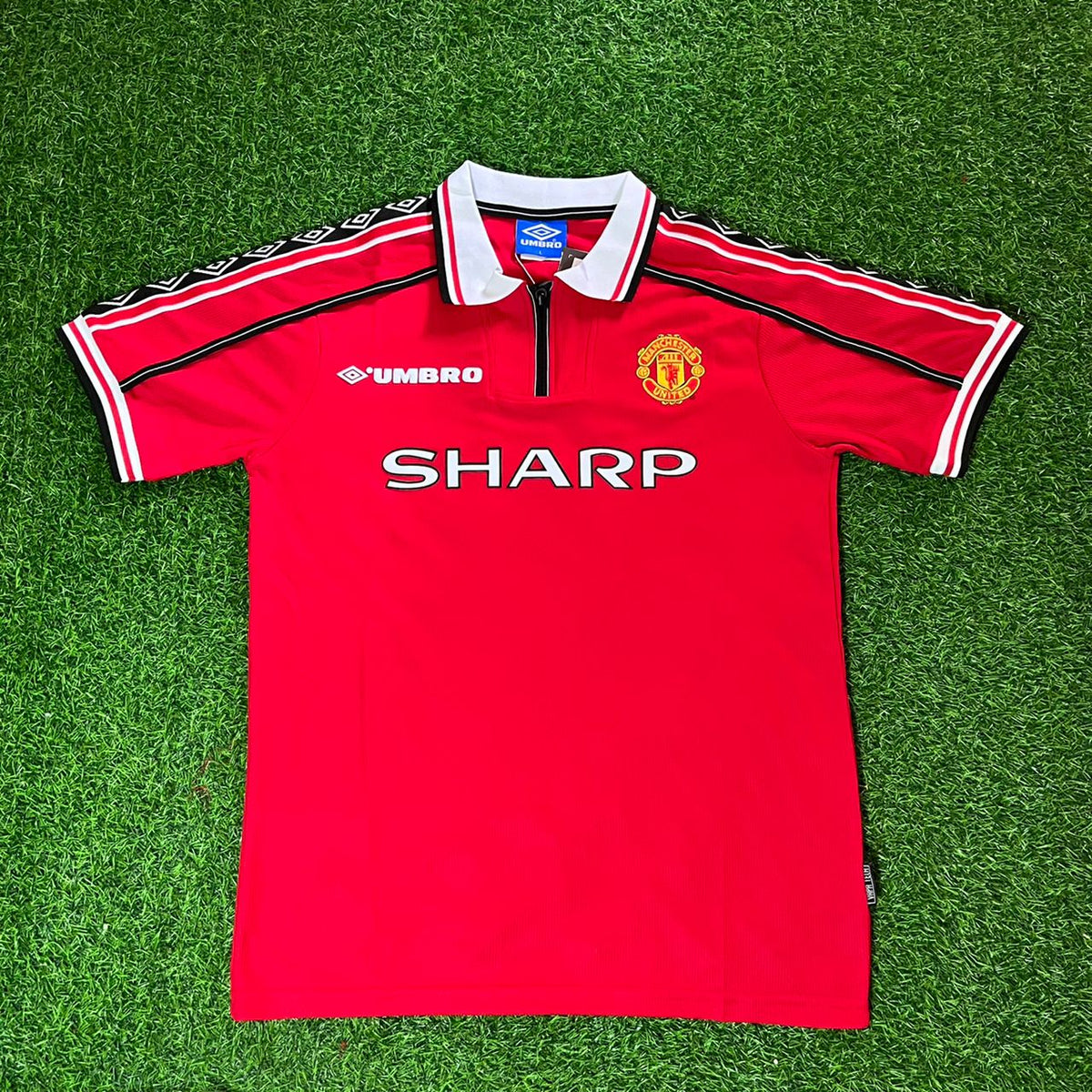 Roy Keane Manchester United 1999 Red Retro Jersey Maillot Trikot Maglia Soccer Shirt