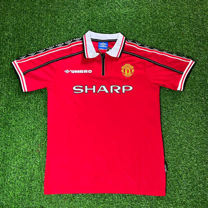 Roy Keane Manchester United 1999 Red Retro Jersey Maillot Trikot Maglia Soccer Shirt