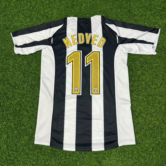 Pavel Nedvěd #11 Juventus 2004-2005 Schwarz-Weiß Heim Retro Fußballtrikot