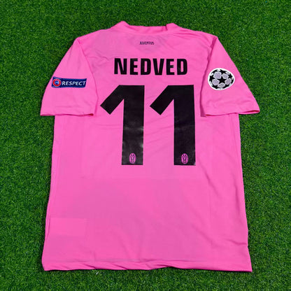 Pavel Nedved Juventus Pink Retro Football Jersey