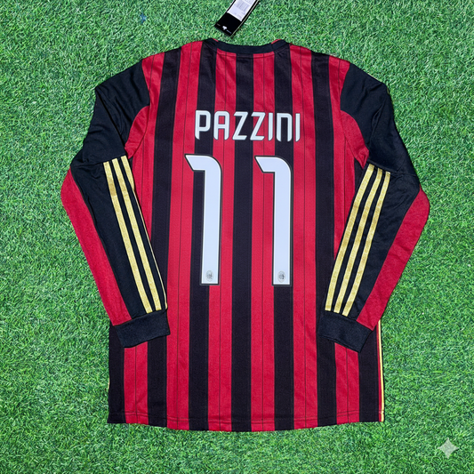 AC Milan 2013/14 Long Sleeve Home Retro Football Jersey – Giampaolo Pazzini