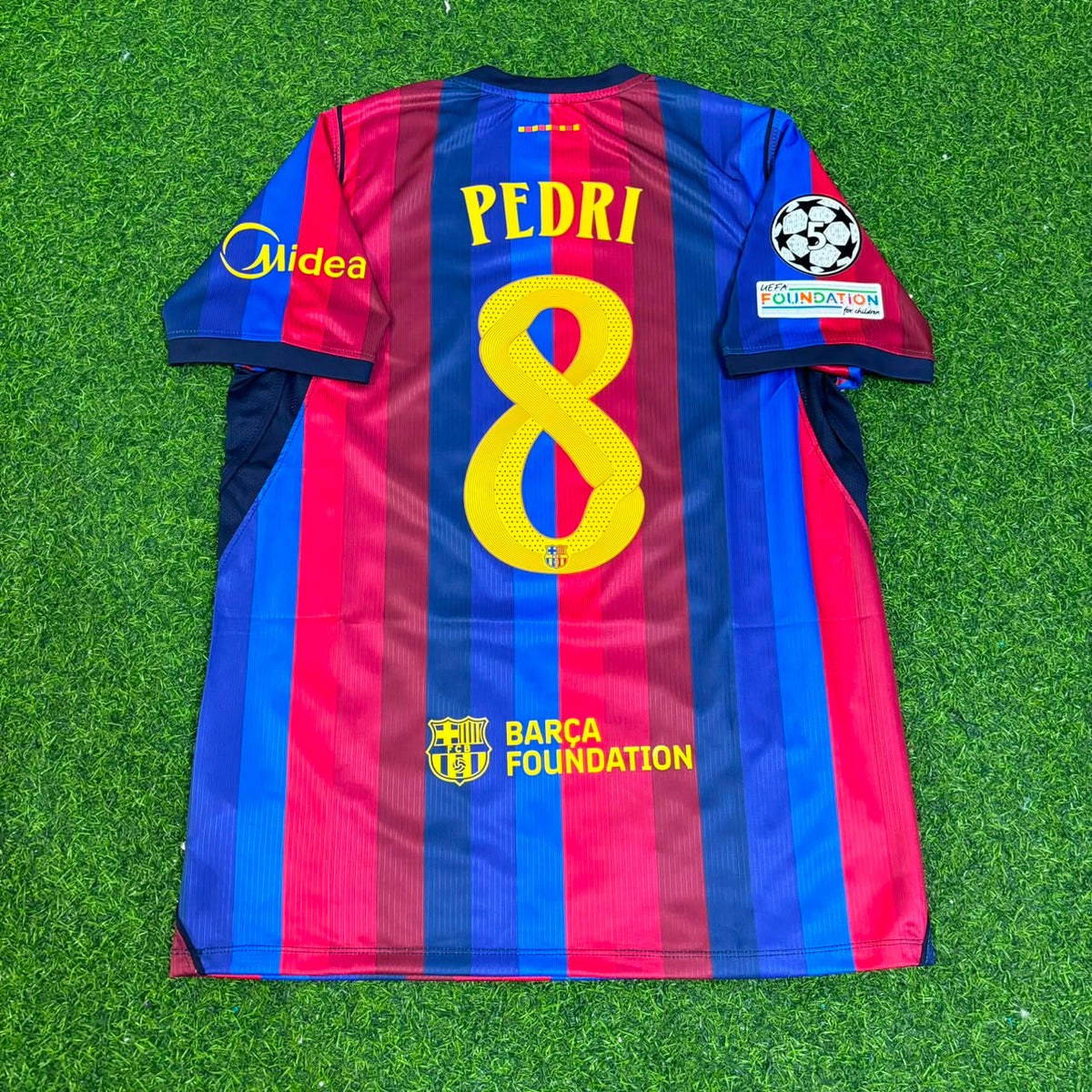 Pedri #8 Barcelona 2027 Neue Saison Champions League Patch Heimtrikot Trikot Maillot Fußballtrikot