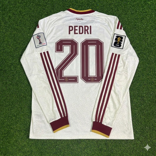 Pedri #20 Spain 2026 World Cup Away Long Sleeve Jersey Trikot Maillot