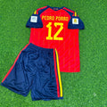 Pedro Porro #12 Spanien WM 2026 Kinder Fußballtrikot