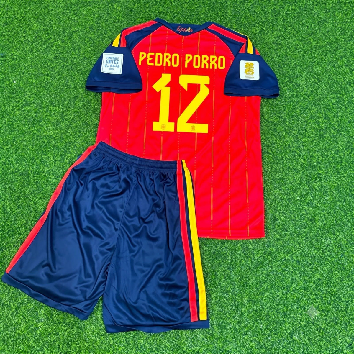 Pedro Porro #12 Spanien WM 2026 Kinder Fußballtrikot
