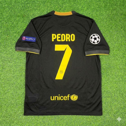 Pedro #7 Barcelona 2013-2014 Black Retro Football Jersey