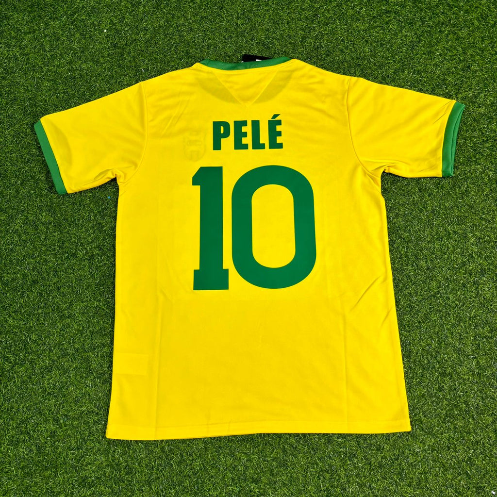 Pele Brazil 1970 World Cup Retro Home Football Jersey