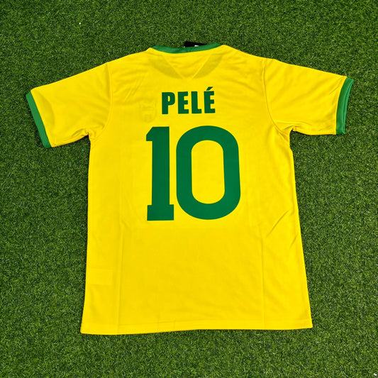 Pele Brazil 1970 World Cup Retro Home Football Jersey