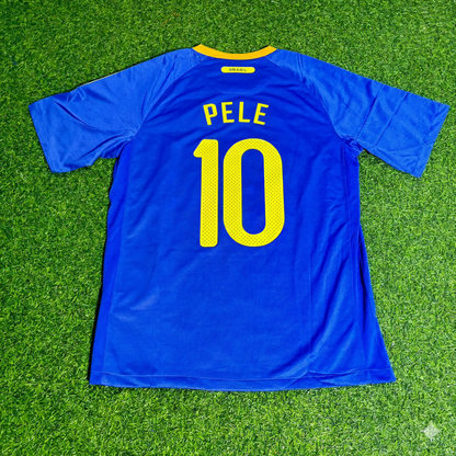 Pele Brazil World Cup Retro Blue Jersey Trikot