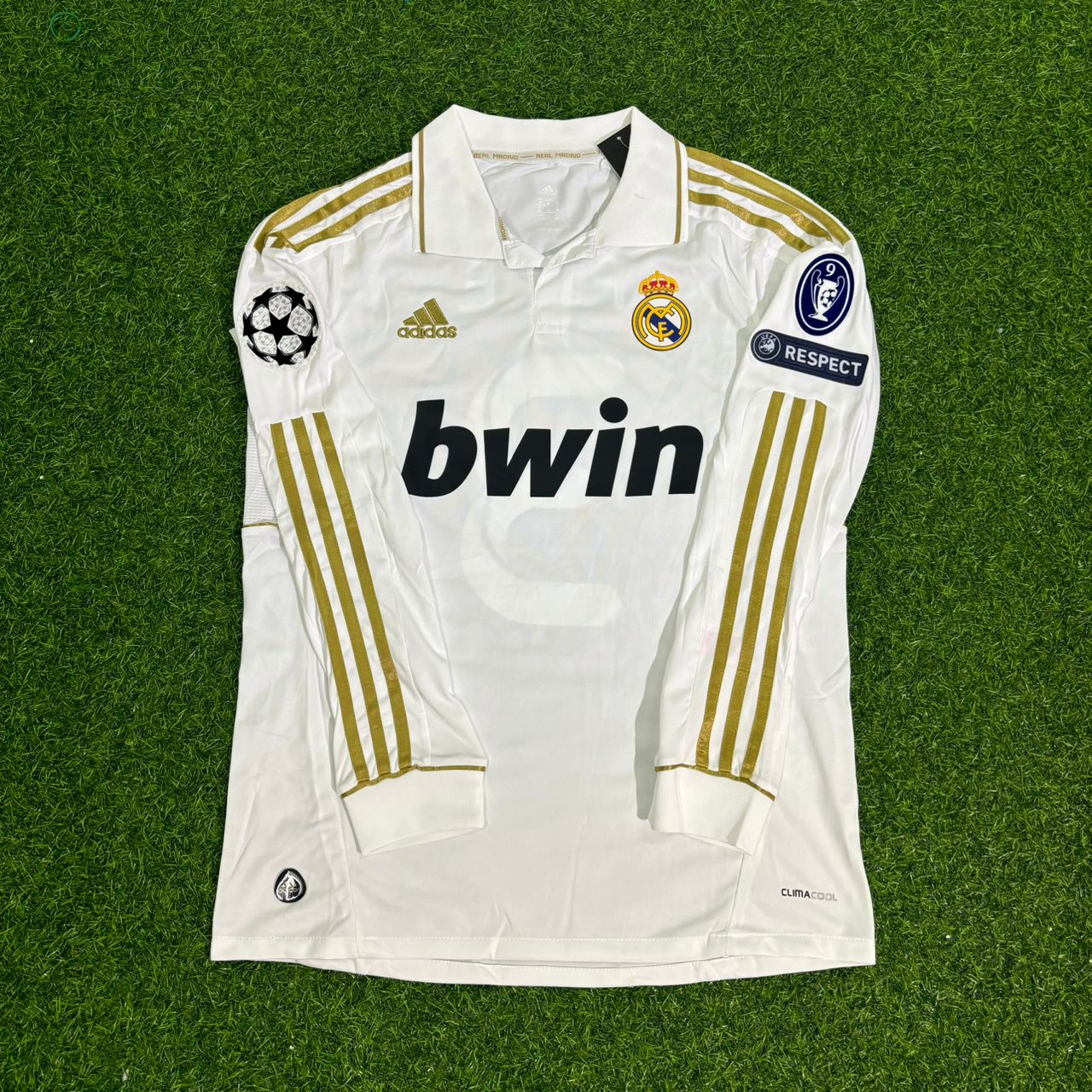 Pepe 3- Real Madrid 2011-2012 White Long Sleeve Jersey Soccer Shirt
