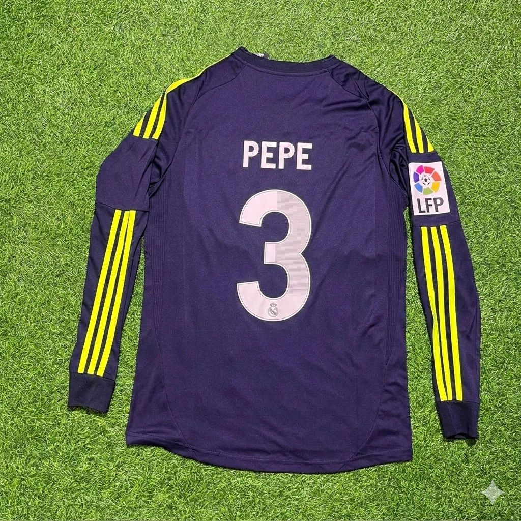 Pepe 3- Real Madrid 2012/2013 Away Long Sleeve Football Jersey