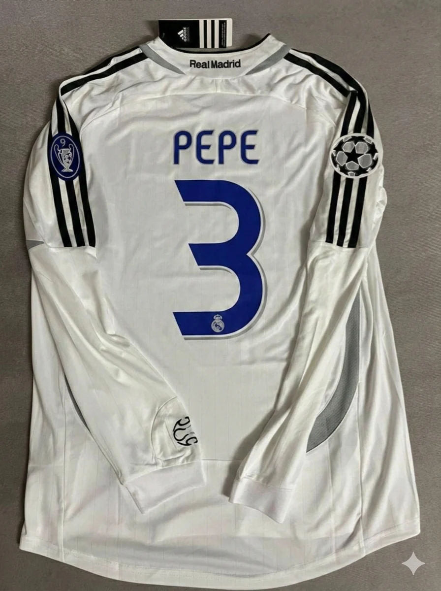 Pepe 3- Real Madrid 2006-2007 White Black Jersey Soccer Shirt