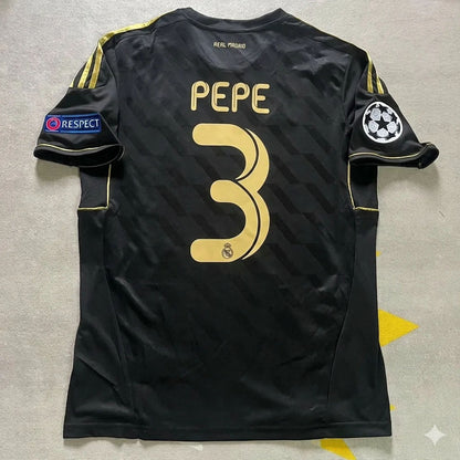Pepe 3-  Real  Madrid 2011-2012  Champions League Retro Jersey Soccer Shirt