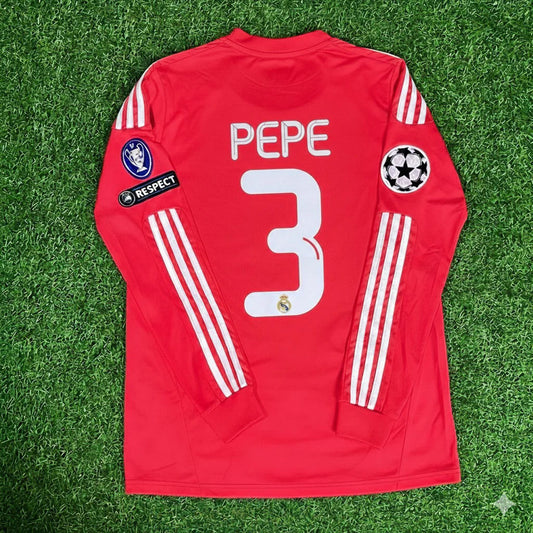 Pepe 3 - Real Madrid 2011-2012 Rot Langarm Trikot Fußball