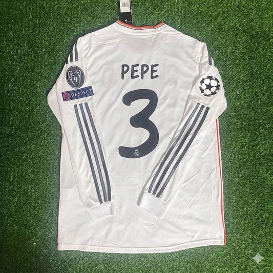 Pepe #3 Real 2014 Lissabon Finale Langarm Trikot Fußballtrikot