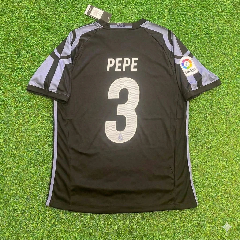 Pepe 3- Real Madrid 2016 Black Retro Football Jersey