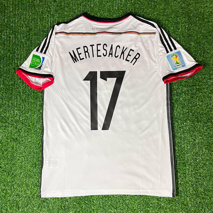 Per Mertesacker 17 - Deutschland 2014 Weltmeisterschaft Weiß Retro Trikot Fußballhemd