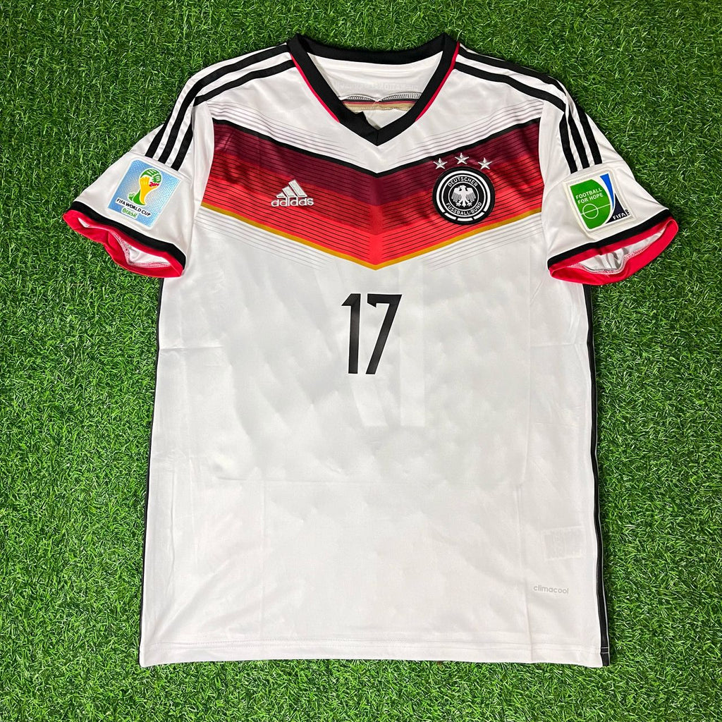 Per Mertesacker 17 - Germany Deutschland 2014 World Cup White Retro Kit Jersey Trikot Maillot Soccer Shirt