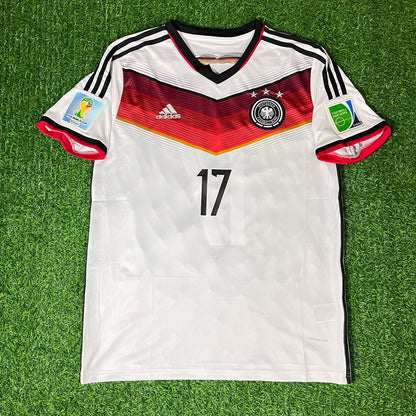 Per Mertesacker 17 - Deutschland 2014 Weltmeisterschaft Weiß Retro Trikot Fußballhemd