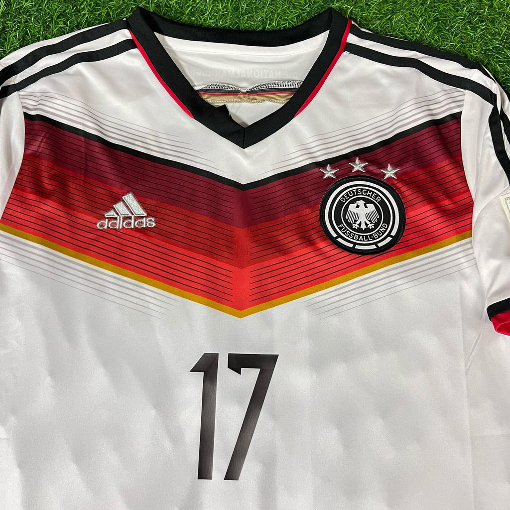 Per Mertesacker 17 - Germany Deutschland 2014 World Cup White Retro Kit Jersey Trikot Maillot Soccer Shirt