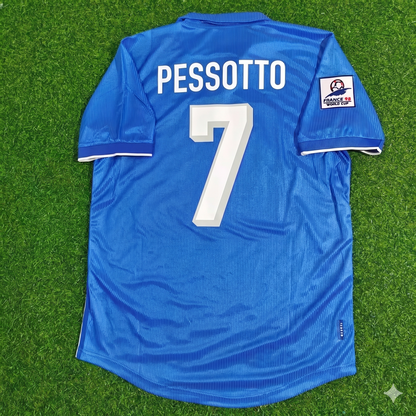 Gianluca Pessotto Italien 1998 WM Heim Blau Retro Fußballtrikot