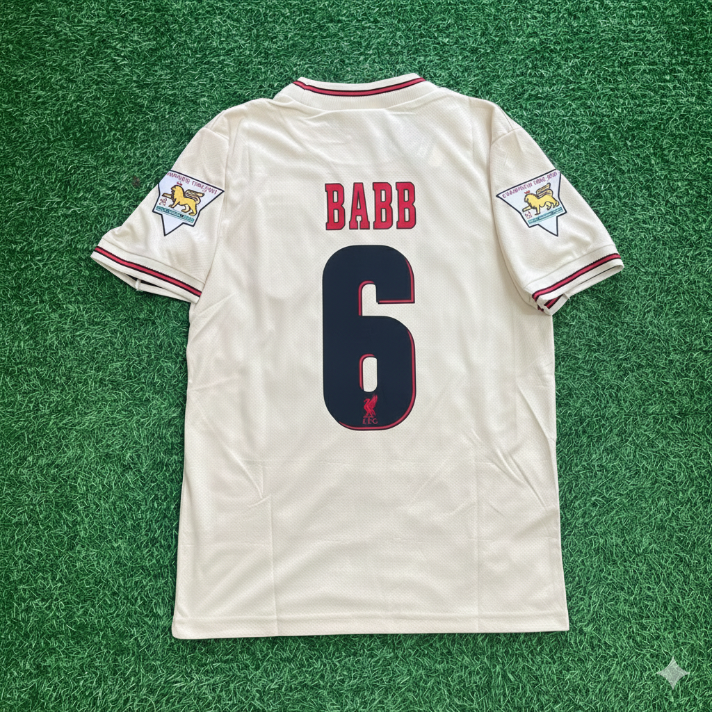 Maillot rétro blanc extérieur Liverpool 1996-1997 Phil Babb