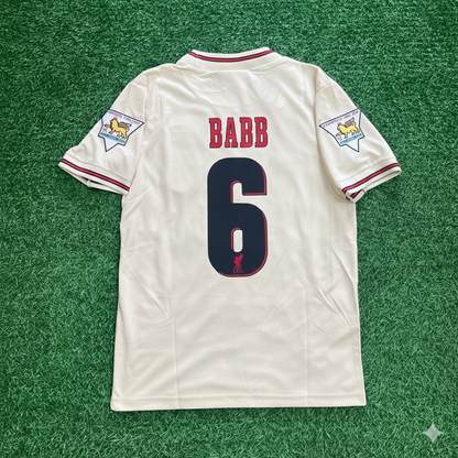 Maillot rétro blanc extérieur Liverpool 1996-1997 Phil Babb