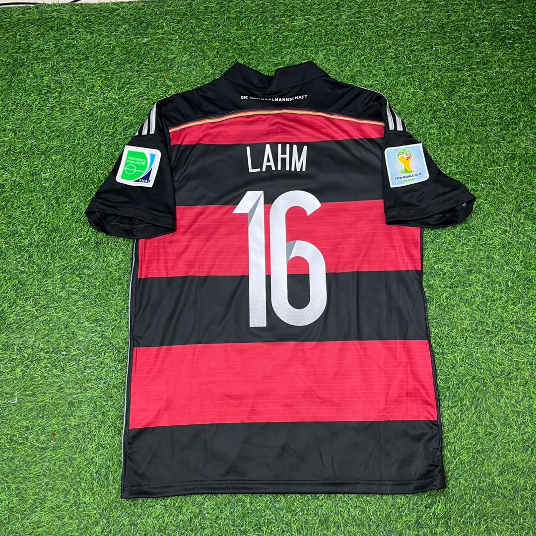 Philipp Lahm Alemania Deutschland Copa Mundial 2014 Brasil Camiseta Retro Negra Roja Trikot Camiseta de Fútbol