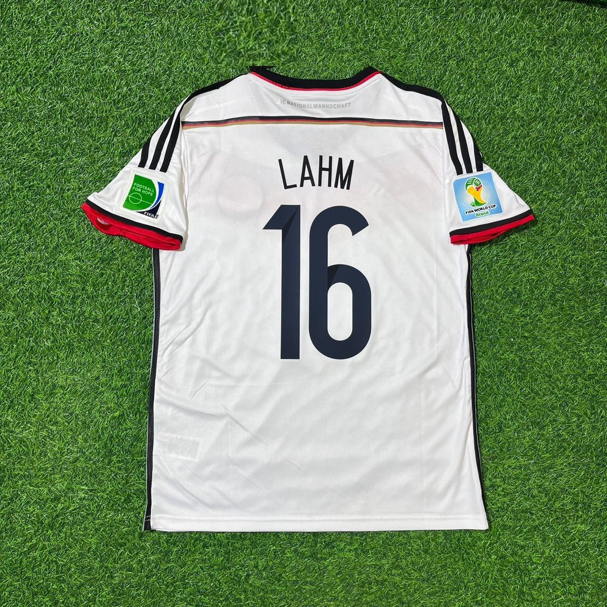 Philipp Lahm - Alemania Deutschland Copa Mundial 2014 Camiseta Retro Blanca de Fútbol Trikot Maillot