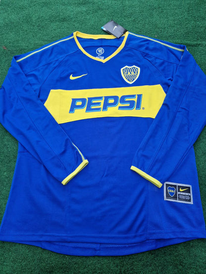 Juan Roman Riquelme Boca Juniors 2003-2004 Long Sleeve Retro Football Jersey