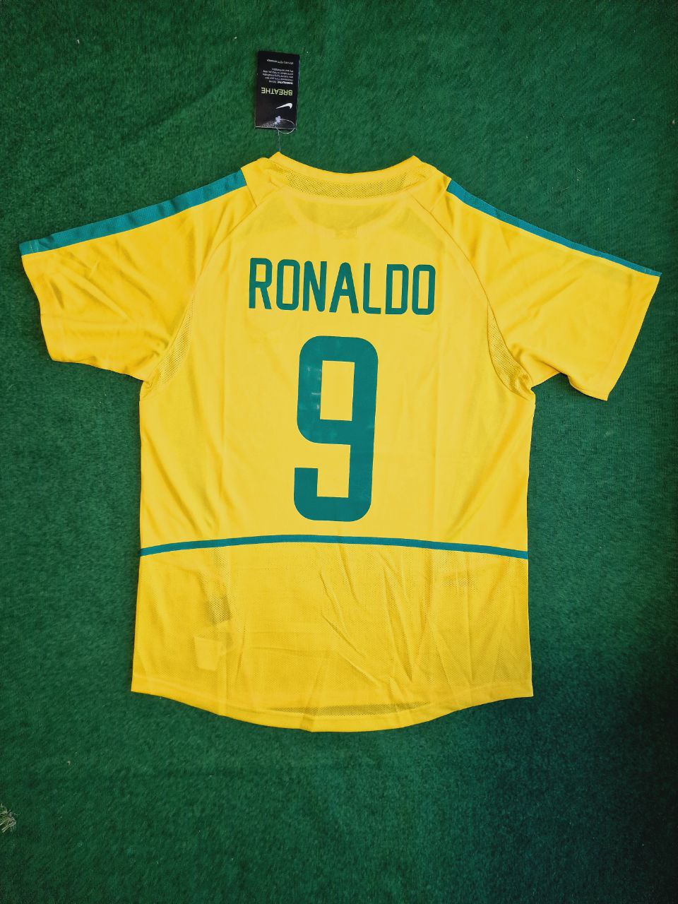 Ronaldo Nazario Brazil 2002 World Cup Yellow Retro Football Jersey
