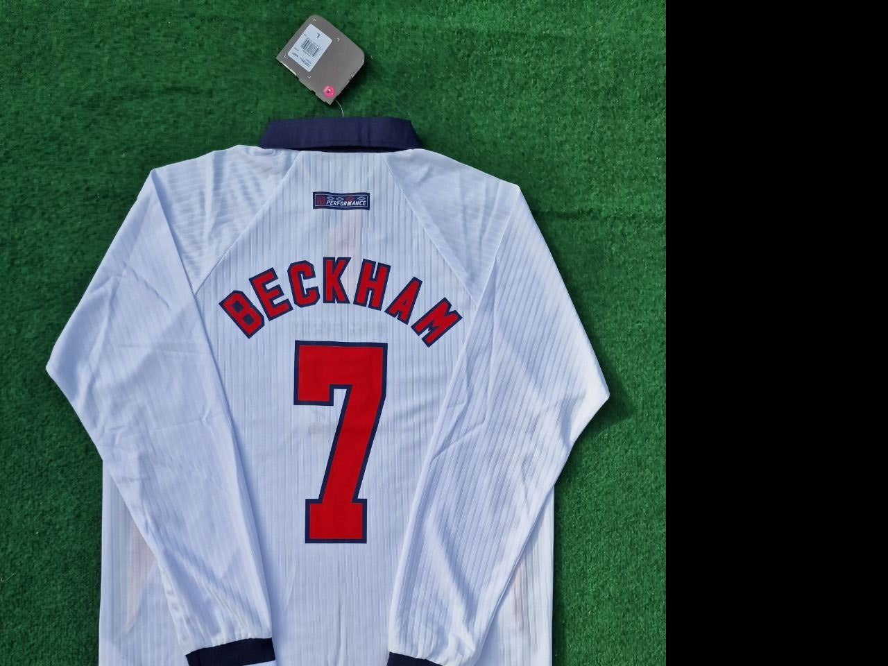 David Beckham England WM 1998 Langarm-Retro-Trikot