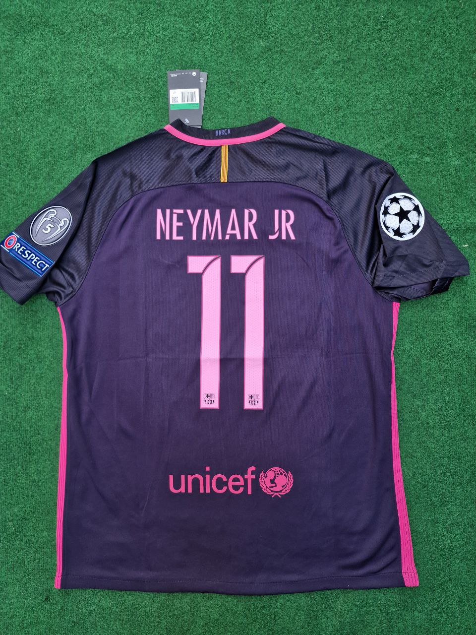 Neymar Jr Barcelona 2014/15 Retro Black Pink Jersey Maillot Trikot Maglia