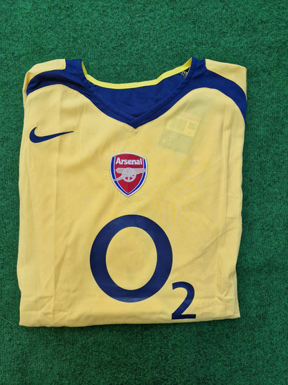 Gilberto Silva 19 - Arsenal 2005/06 Yellow Retro Kit Jersey Trikot Maillot Maglia
