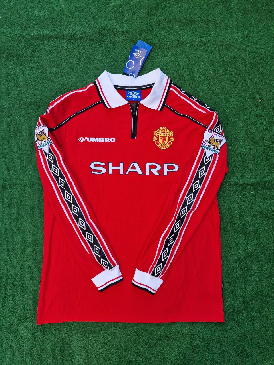 Manchester United 1999 Teddy Sheringham Red Retro Jersey Maillot Trikot Maglia Soccer Shirt