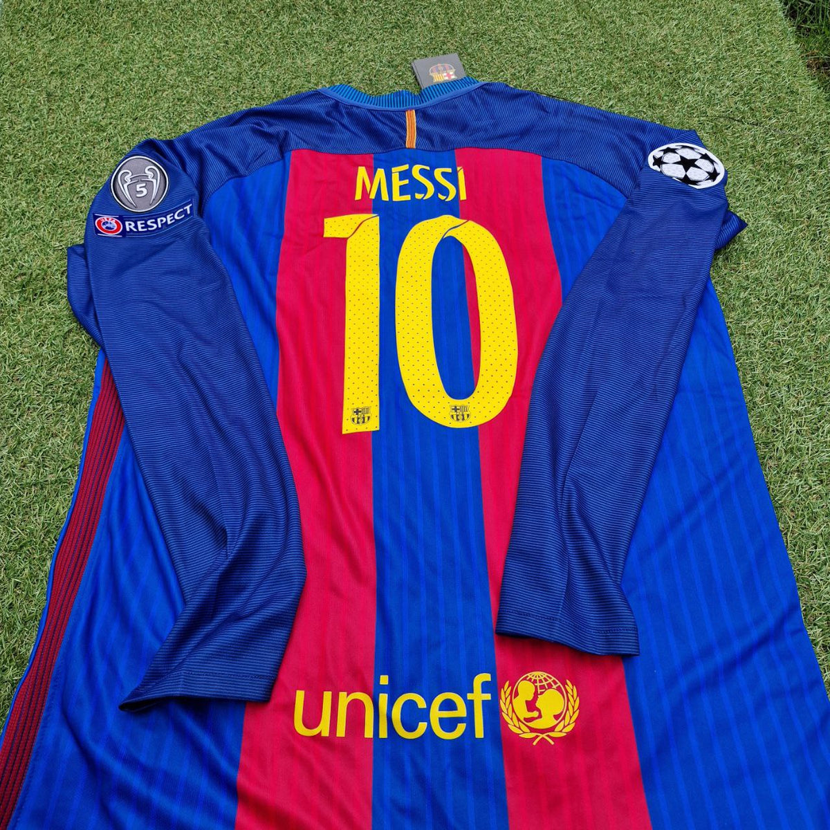 Lionel Messi Barcelona 2016 Special Edition Jersey with World Championship Patch Soccer Jersey