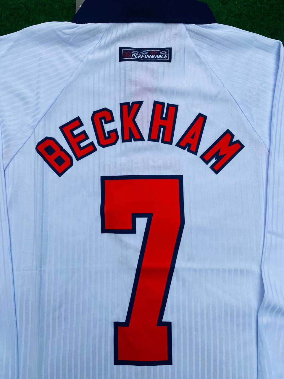 David Beckham England WM 1998 Langarm-Retro-Trikot
