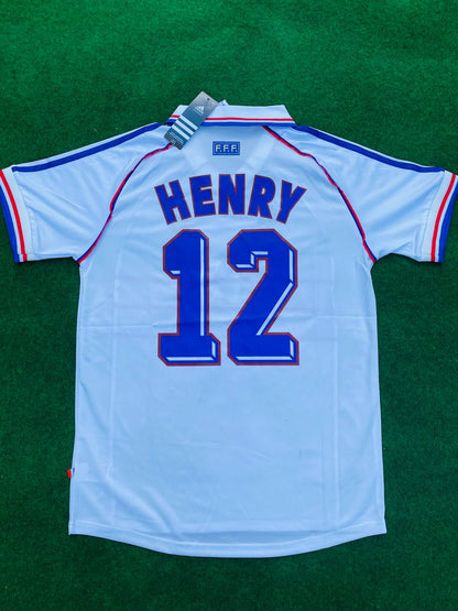 Thierry Henry – Frankreich 1998 Weltmeisterschaft Weißes Retro-Trikot – | Trikot | Maillot Retro