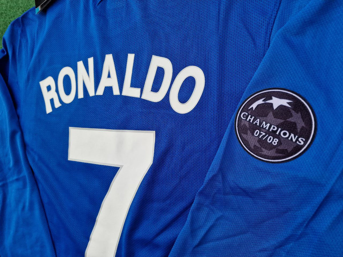 Cristiano Ronaldo Manchester United 2008/09 Blue Kids Kit – Kit Jersey for Children – | KinderTrikot | Maillot Enfant Soccer Shirt