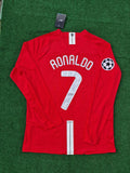 Maillot Rétro Manches Longues Cristiano Ronaldo Manchester United Finale Ligue des Champions 2008 Moscou