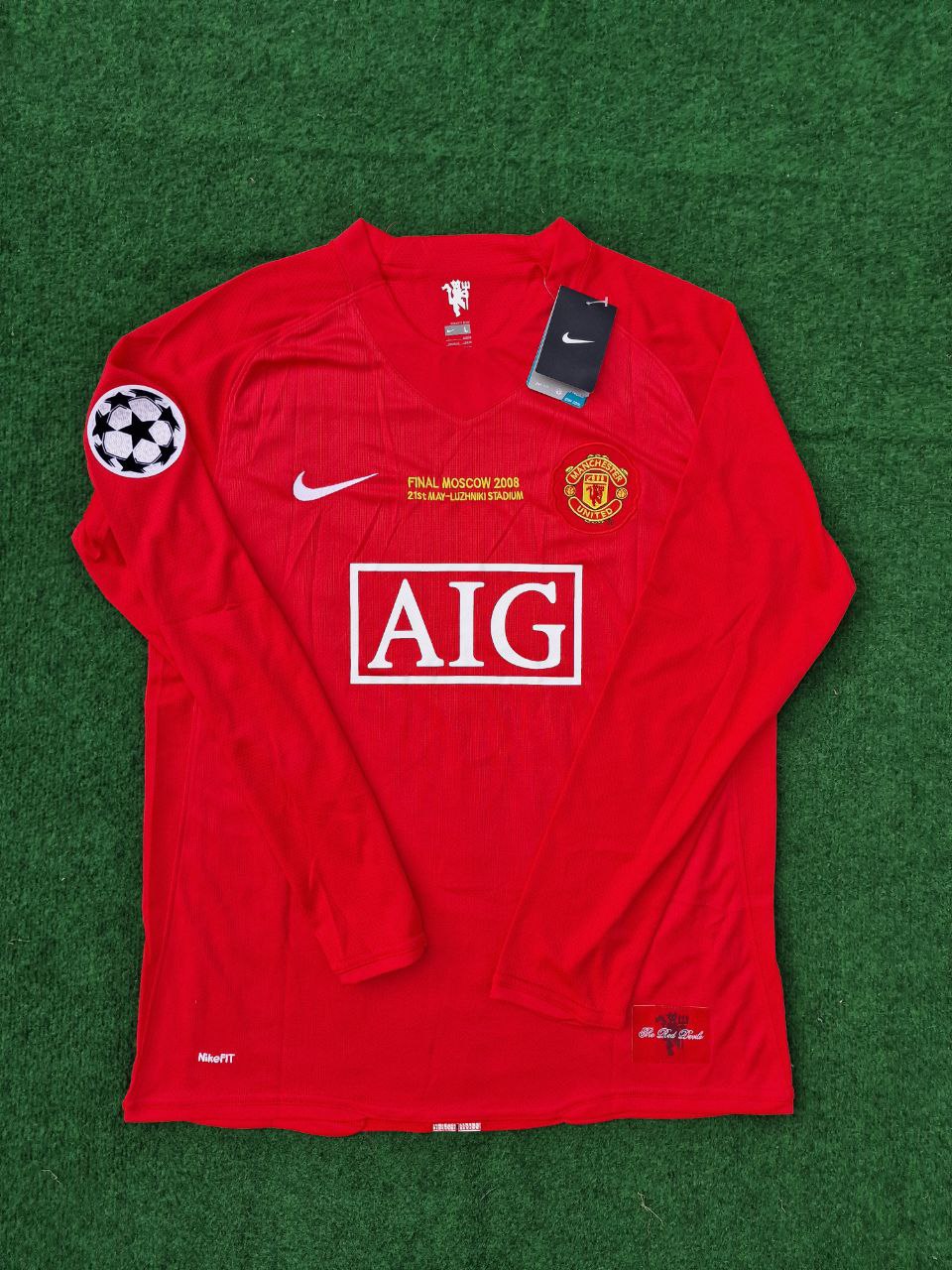 Maillot Rétro Manches Longues Cristiano Ronaldo Manchester United Finale Ligue des Champions 2008 Moscou