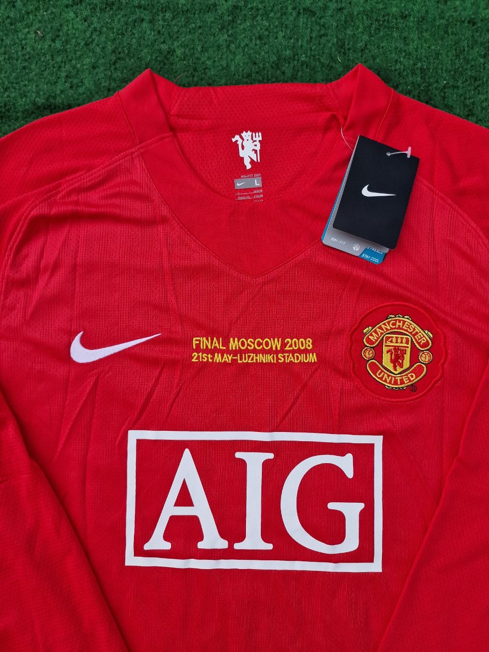 Maillot Rétro Manches Longues Cristiano Ronaldo Manchester United Finale Ligue des Champions 2008 Moscou