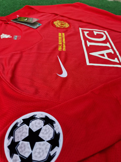 Paul Scholes  Manchester United 2008 Champions Leage Final Retro Long Sleeve Jersey Soccer Shirt