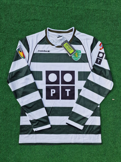 Cristiano Ronaldo Sporting Lissabon 2001 2003 Erste Saison Langarm Retro Trikot